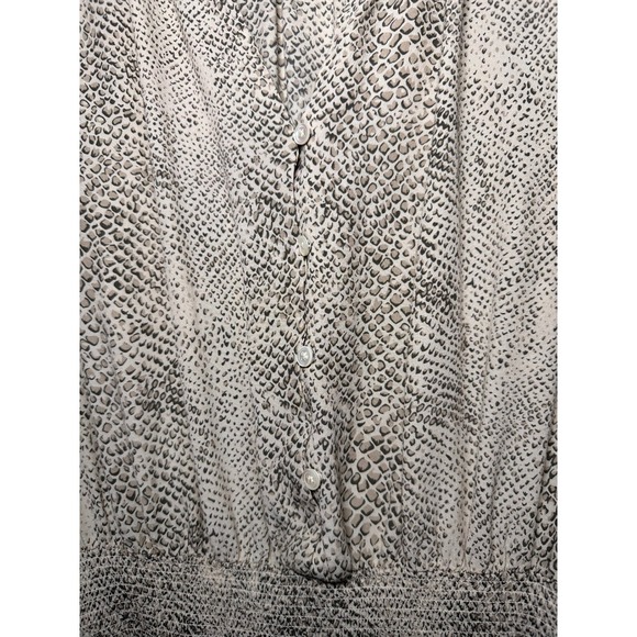 Rails Snake Print V Neck Smocked Waist Mini Dress Womens Size M Long Sleeve - Picture 7 of 9